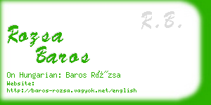 rozsa baros business card